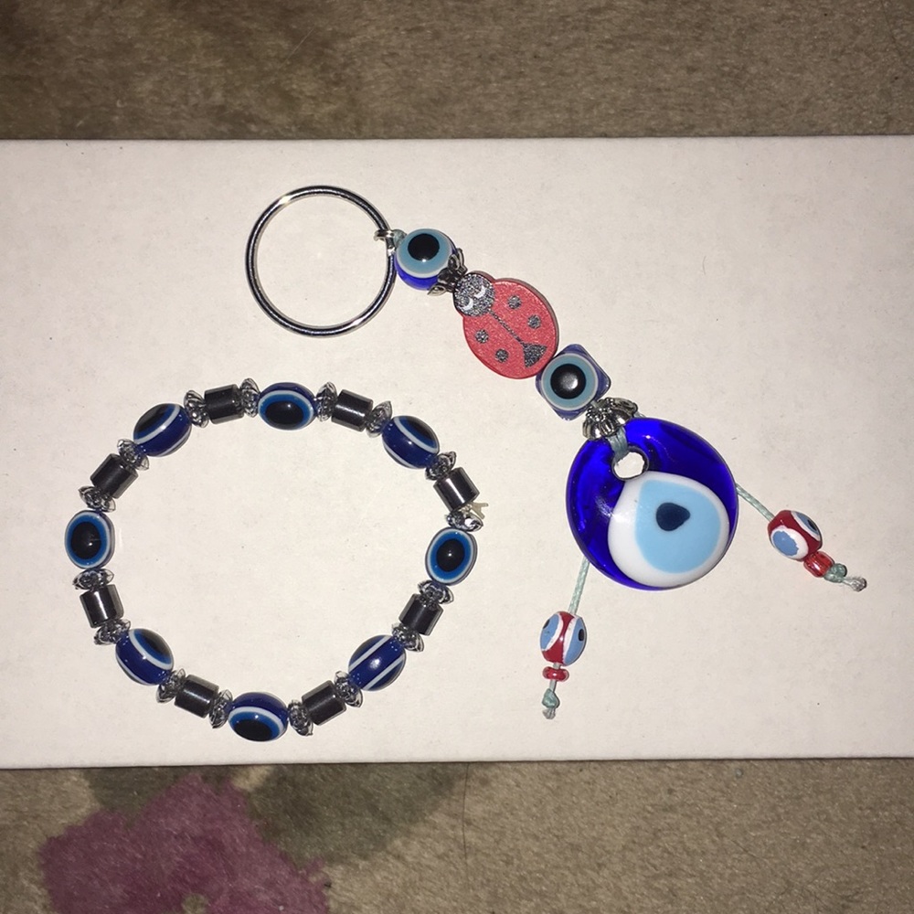 evil eye bracelet & keychain set | NWOT